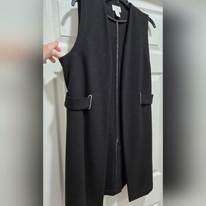 Clothes~ Chico's Sz 1 (8-10) Open front, Elegant black Sleeveless vest, Cardigan